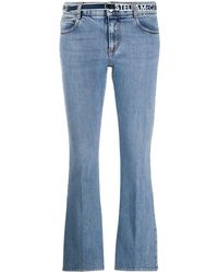 Stella McCartney Jean crop à taille basse - Bleu