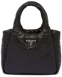 Prada Mittelgroße Soft 16 Handtasche - Schwarz