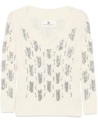 Ermanno Scervino - Sequin-Embellished V-Neck Sweater - Lyst