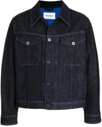 Ferragamo - Contrast-Stitch Denim Jacket - Lyst