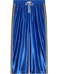 Gucci - Web Detailing Wide-Legged Track Pants - Lyst