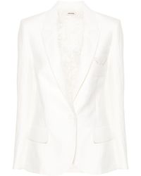 Zadig & Voltaire - Vow Single-breasted Crinkled Blazer - Lyst