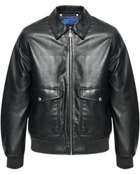 Paul Smith - Flap-Pocket Zip-Front Leather Jacket - Lyst