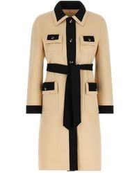 Valentino Garavani - Belted Contrast-Trim Coat - Lyst