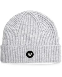 WOOD WOOD - Ribbed-Knit Logo-Patch Beanie Hat - Lyst