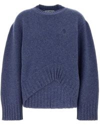 The Attico - Embroidered-Logo Mélange Sweater - Lyst