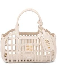 Miu Miu - Cage-Effect Leather Shoulder Bag - Lyst