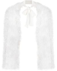 Cult Gaia - Audrey Feather-Trim Bolero Jacket - Lyst