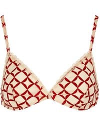Laura Urbinati - Soutien-Gorge À Imprimé Géométrique Et Finitions En Dentelle - Lyst
