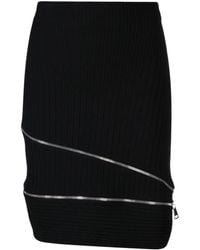 ANDREADAMO - Zip-Detail Knitted Skirt - Lyst