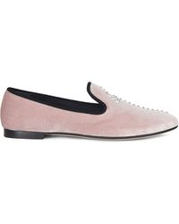 Giuseppe Zanotti Lucreciia Loafers Van Imitatiebont in het Blauw Dames Schoenen voor voor Platte schoenen voor Loafers en mocassins 