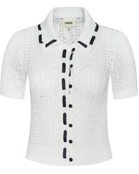 L'Agence - Ninette Pointelle-Knit Cardigan - Lyst