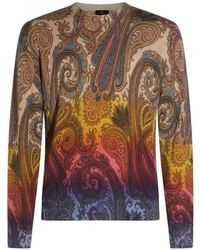 Etro - Paisley-Print Wool Sweater - Lyst