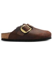 Birkenstock - Boston Big Buckle Shearling Mules - Lyst