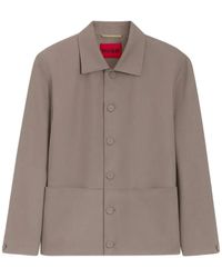 HUGO - Button-Up Patch-Pocket Shirt Jacket - Lyst