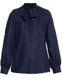 Etro - Silk Top With Tie-Neck - Lyst