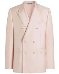 Dolce & Gabbana - Sicilia Light Double-Breasted Silk Twill Jacket - Lyst