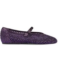 Le Silla - Gilda Crystal-Embellished Buckle-Strap Ballet Flats - Lyst