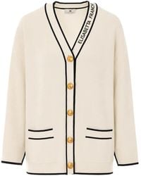 Elisabetta Franchi - Logo-Knit Button-Up Cardigan - Lyst