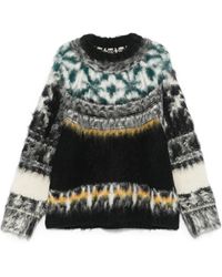Sacai - Pattern Intarsia-Knit Hoodie - Lyst