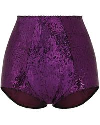 Dolce & Gabbana - Sequined High-Waisted Panties - Lyst