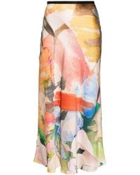 Paul Smith - Falda midi con estampado Floral Collage - Lyst