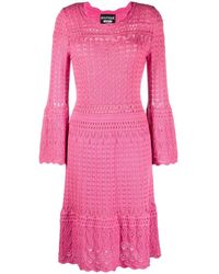 Boutique Moschino - Long-sleeve Open-knit Dress - Lyst