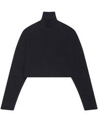 Balenciaga - Gerippter Cropped-Pullover - Lyst