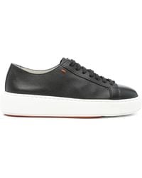Santoni - Leather Sneakers - Lyst