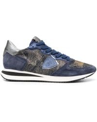Philippe Model - Leather-Panelled Low-Top Sneakers - Lyst