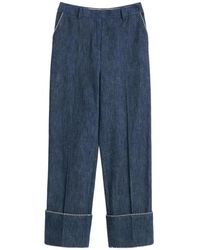 Valentino Garavani - Denim Chambray Pants - Lyst