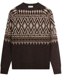 Ballantyne - Pull À Manches Raglan Et Motif Géométrique Intarsia - Lyst