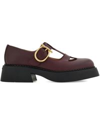 Ferragamo - T-Strap Buckle Loafers - Lyst