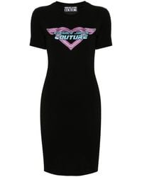 Versace - Vestido corto con apliques de strass - Lyst