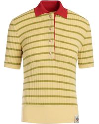 Bally - Striped Knitted Polo Shirt - Lyst