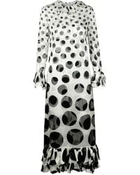 Valentino Garavani - Polka-Dot Ruffled Maxi Dress - Lyst