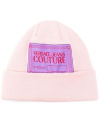 Versace - Logo-patch Detail Knit Beanie - Lyst