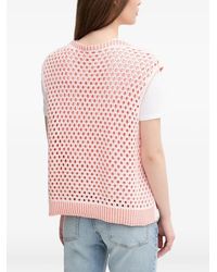 Benetton - Open-Knit Knitted Top - Lyst