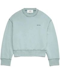 Ami Paris - Embroidered-Logo Cotton Sweatshirt - Lyst