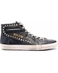 Golden Goose - Slide Classic High-top Distressed Sneakers - Lyst