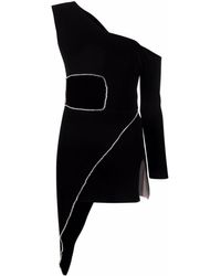 Loulou Asymmetric Cut-out Dress - Black
