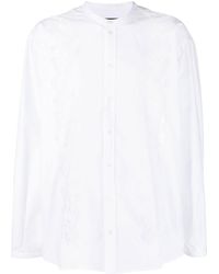Dolce & Gabbana - Camisa sin cuello con apliques de encaje - Lyst