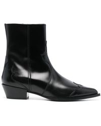 Aeyde - Alby 30mm Pointed-toe Leather Boots - Lyst