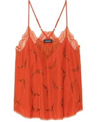 Zadig & Voltaire - Christy Top aus Spitze mit Strass - Lyst