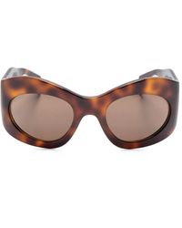 Gucci - Tinted-Lenses Oval-Frame Sunglasses - Lyst
