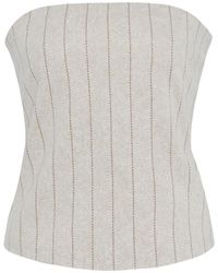 Rosetta Getty - Bandeau Top Met Krijtstreep - Lyst