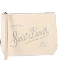 MC2 Saint Barth - Aline Embroidered Velvet Clutch Bag - Lyst