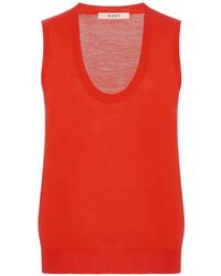 6397 - Top Sin Mangas De Punto Fino Con Cuello Redondo - Lyst