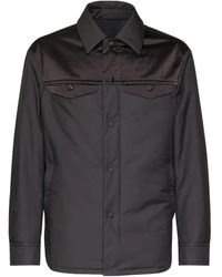 Ferragamo - Shirtjack Met Satijnen Vlak - Lyst