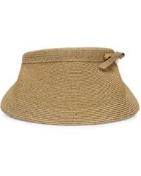 CA4LA - Vanessa Bow-Detail Pearl-Embellished Visor Hat - Lyst